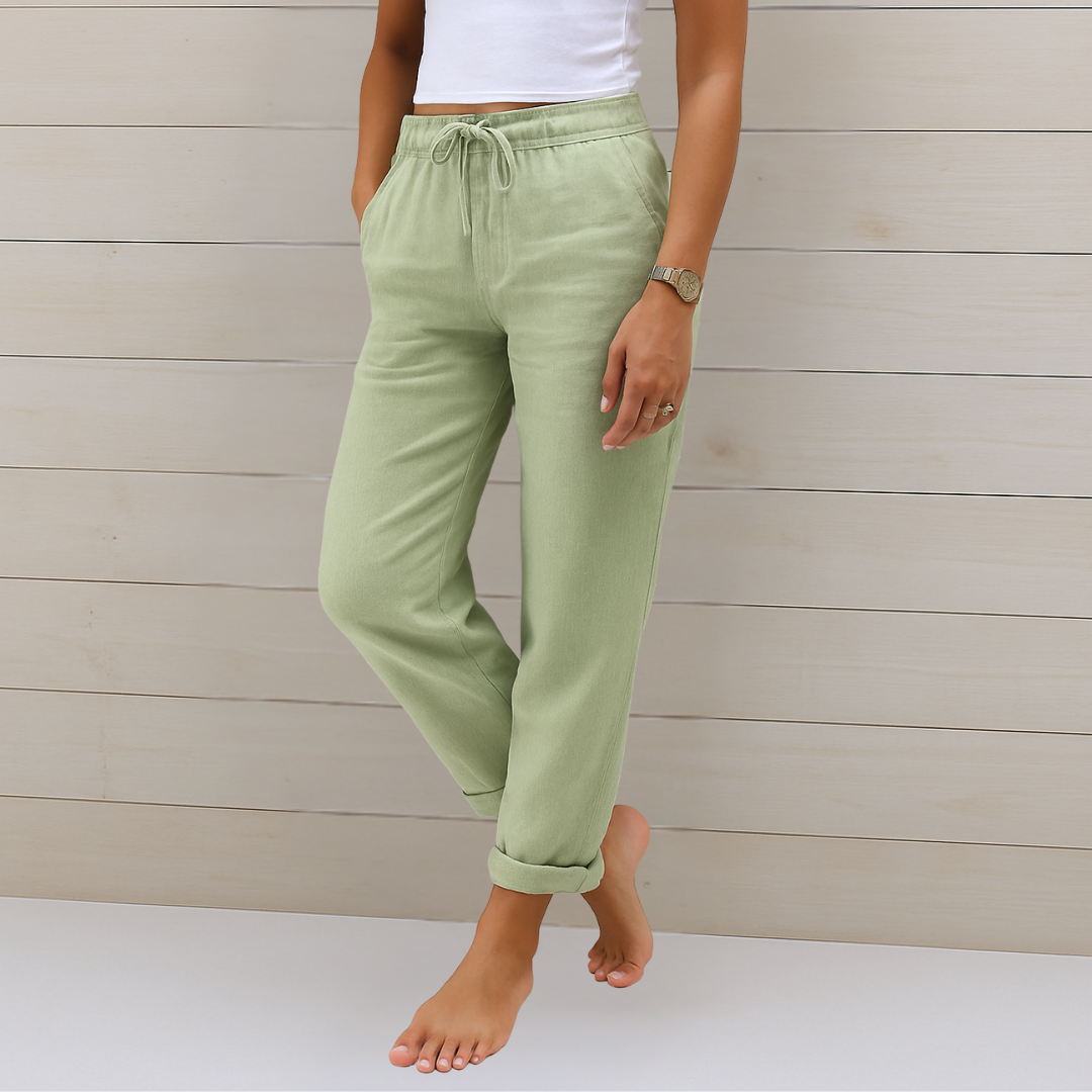 Susy - Premium Atmungsaktive Leinen Stretchhosen