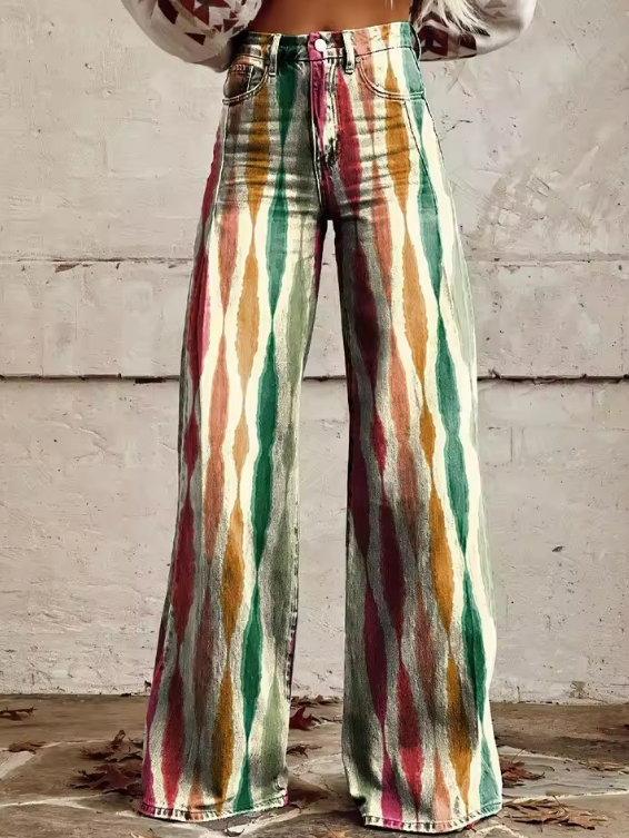 Diana | Erdtöne Ripple Weite Hose