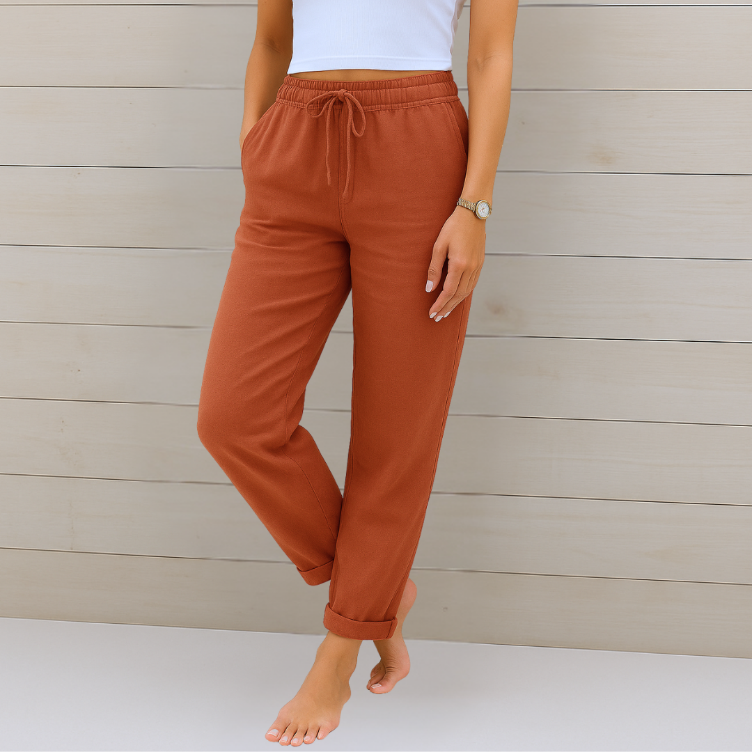 Susy - Premium Atmungsaktive Leinen Stretchhosen