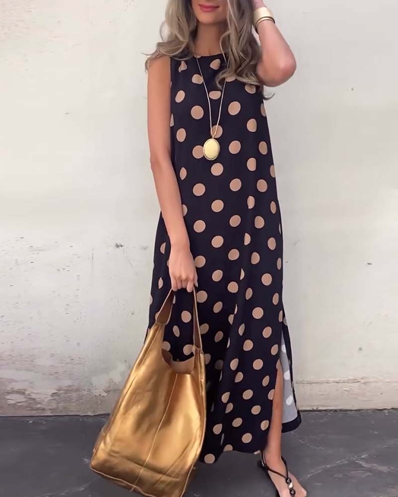 Ariana – Ärmelloses Maxi-Kleid mit Schlitz
