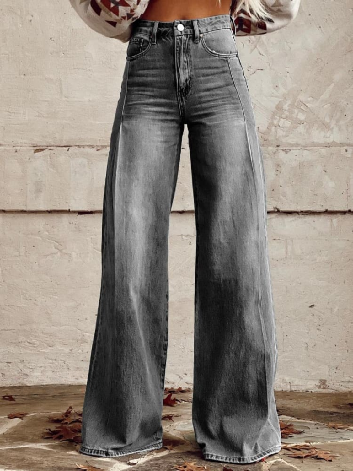 Layla | Klassische Hellgewaschene Weite Hose