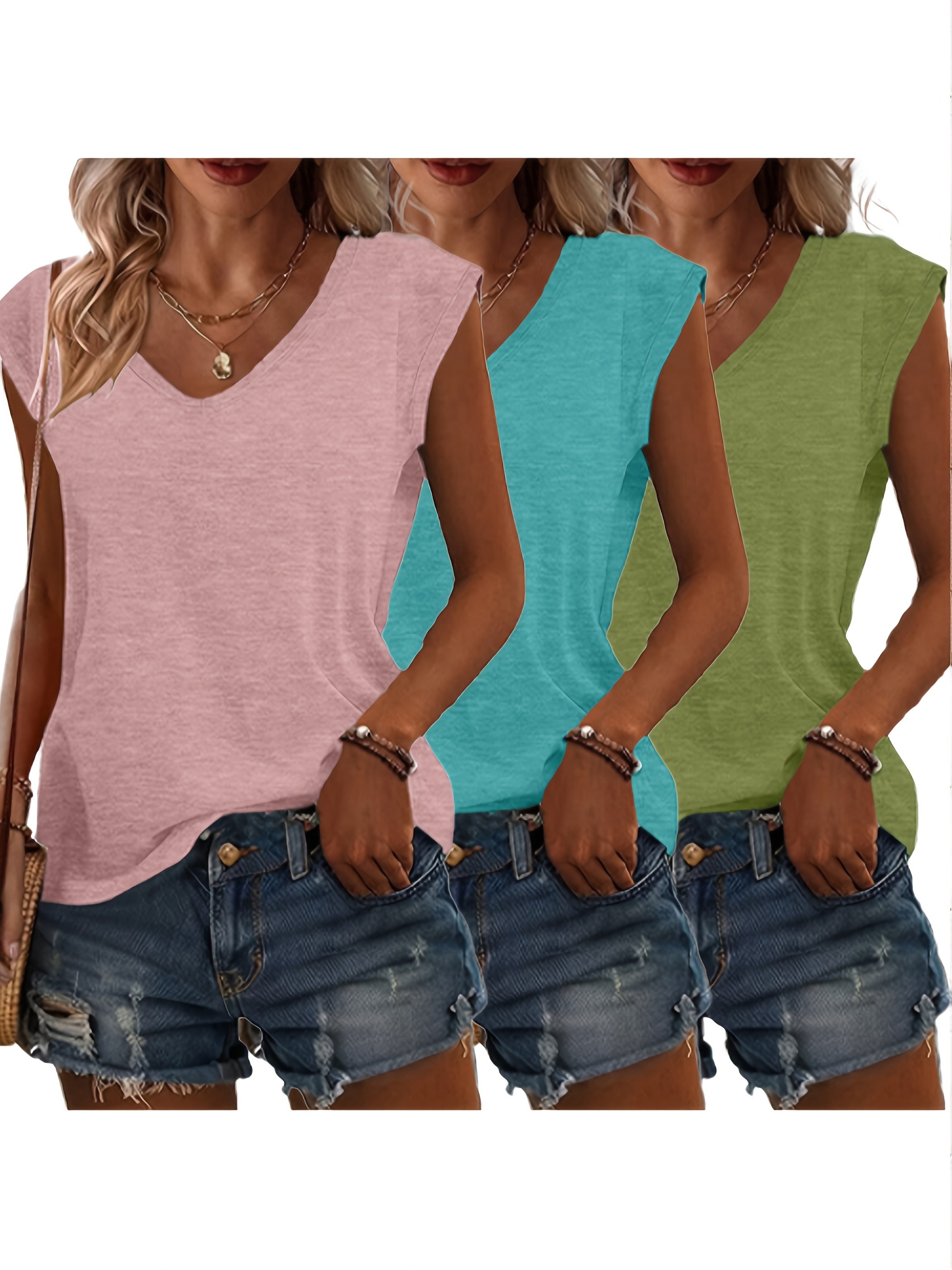 3-teiliges Damen T-Shirt Set – Für Jeden Tag im Stil