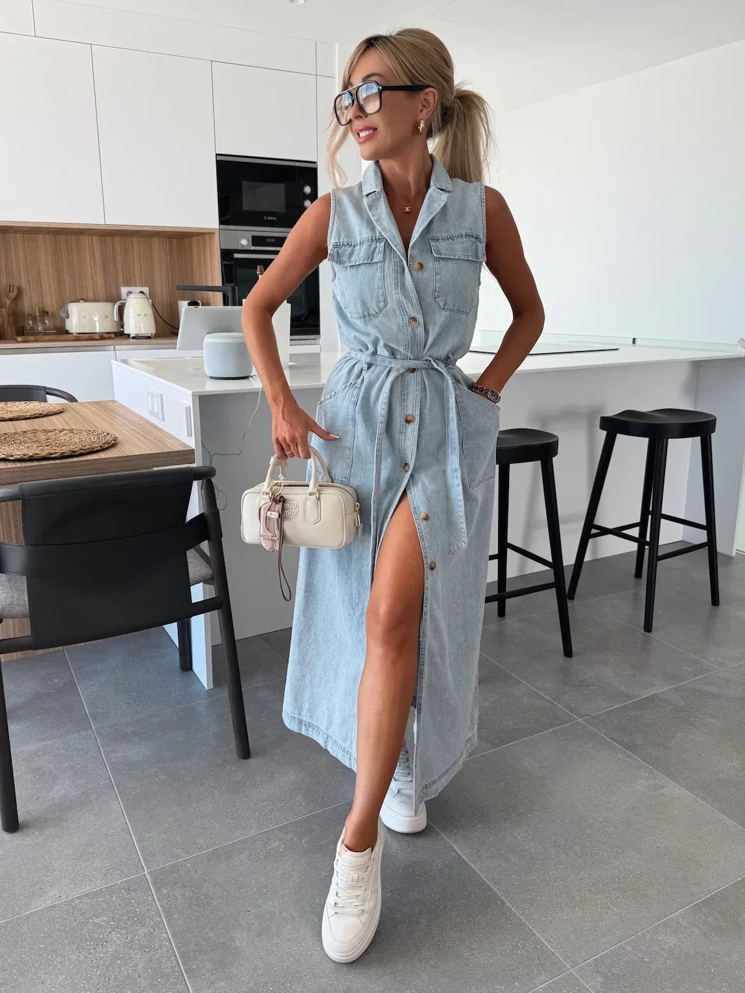 Isabelle | Sommer Maxi Denim Kleid