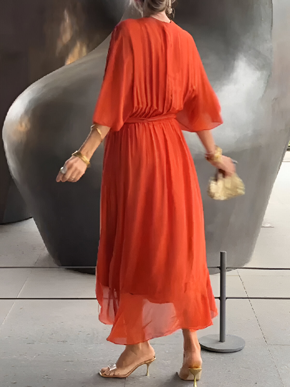 Elise – Chiffonkleid mit V-Ausschnitt