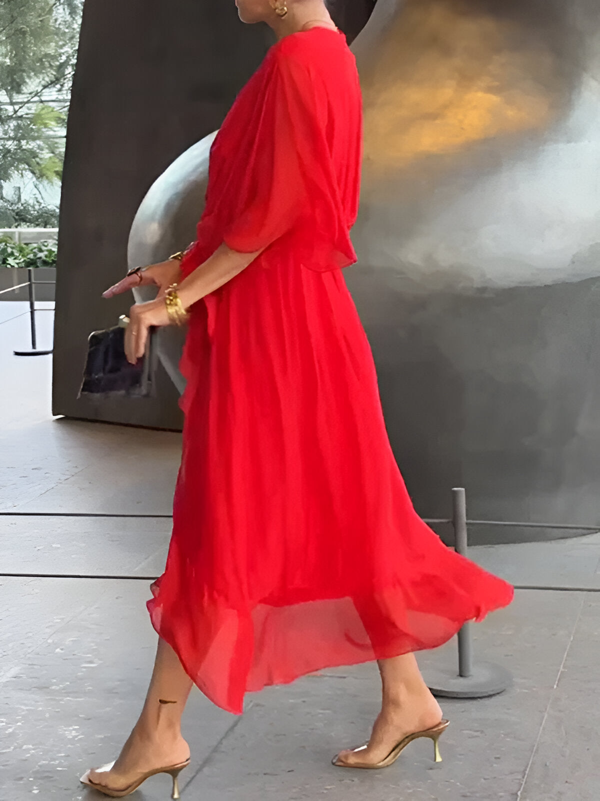 Elise – Chiffonkleid mit V-Ausschnitt