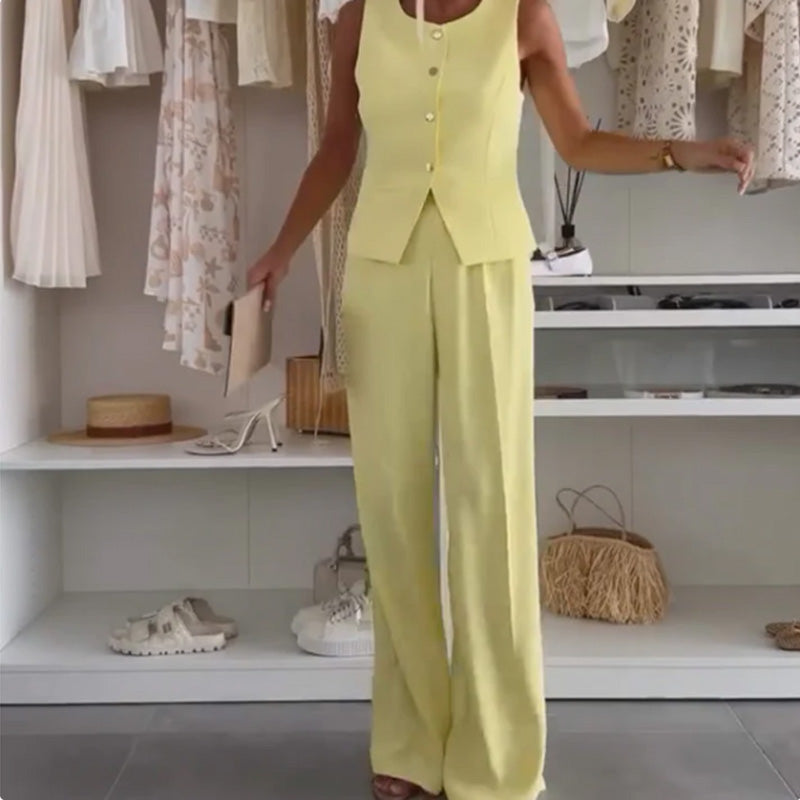 Abelle - Damen ärmellose Top und lange Hose