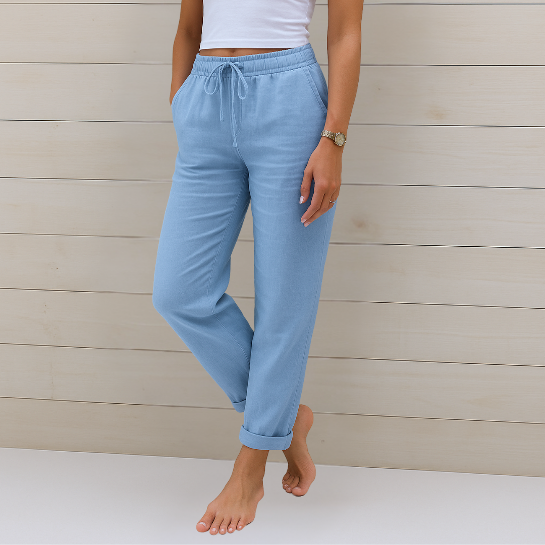 Susy - Premium Atmungsaktive Leinen Stretchhosen