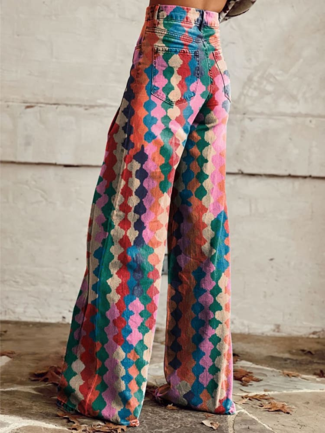 Isla | Retro Regenbogen Palazzo Hose