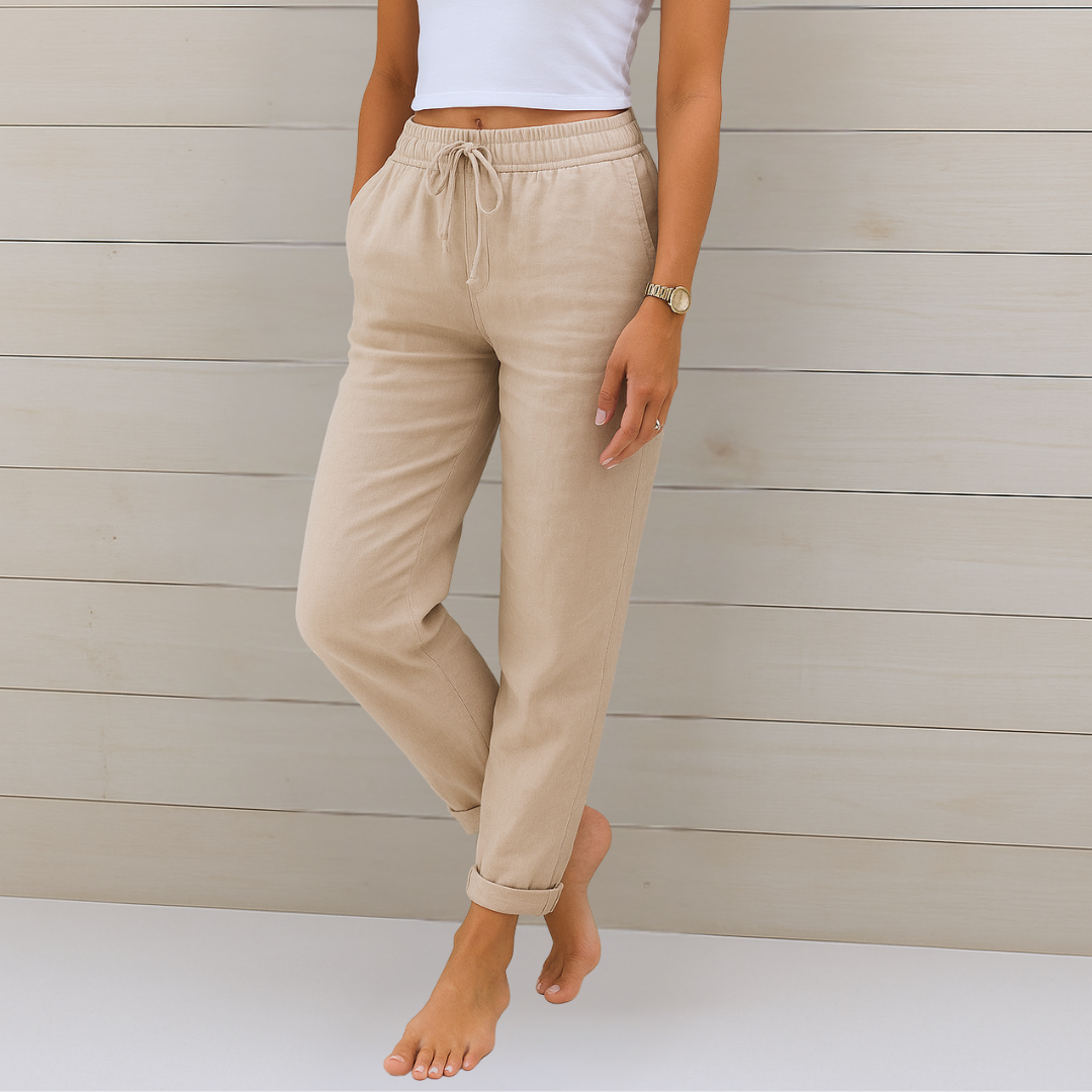 Susy - Premium Atmungsaktive Leinen Stretchhosen