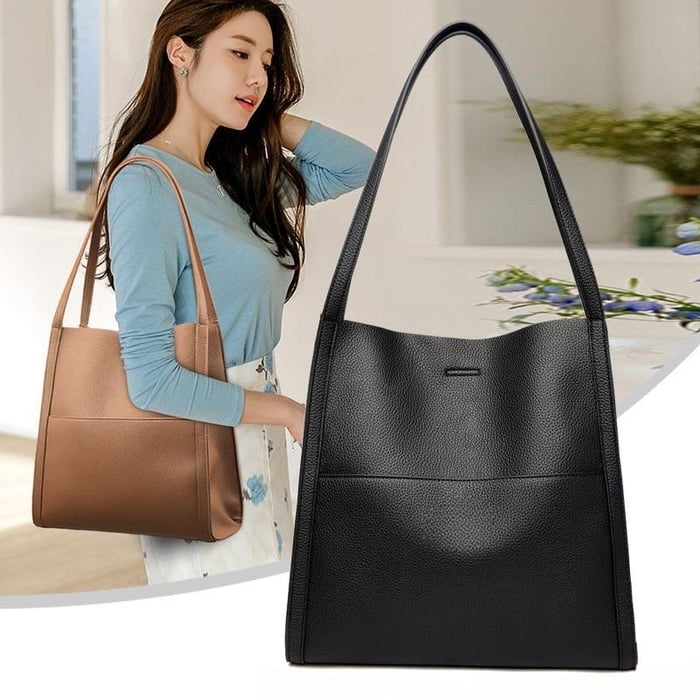 Einfache Schultertasche aus Kunstleder