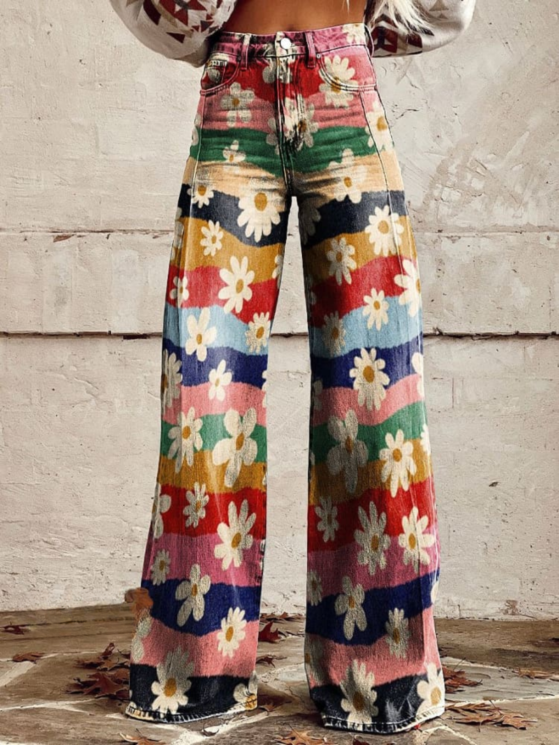 Savannah | Retro Blumen Hohe Taille Flared Hose