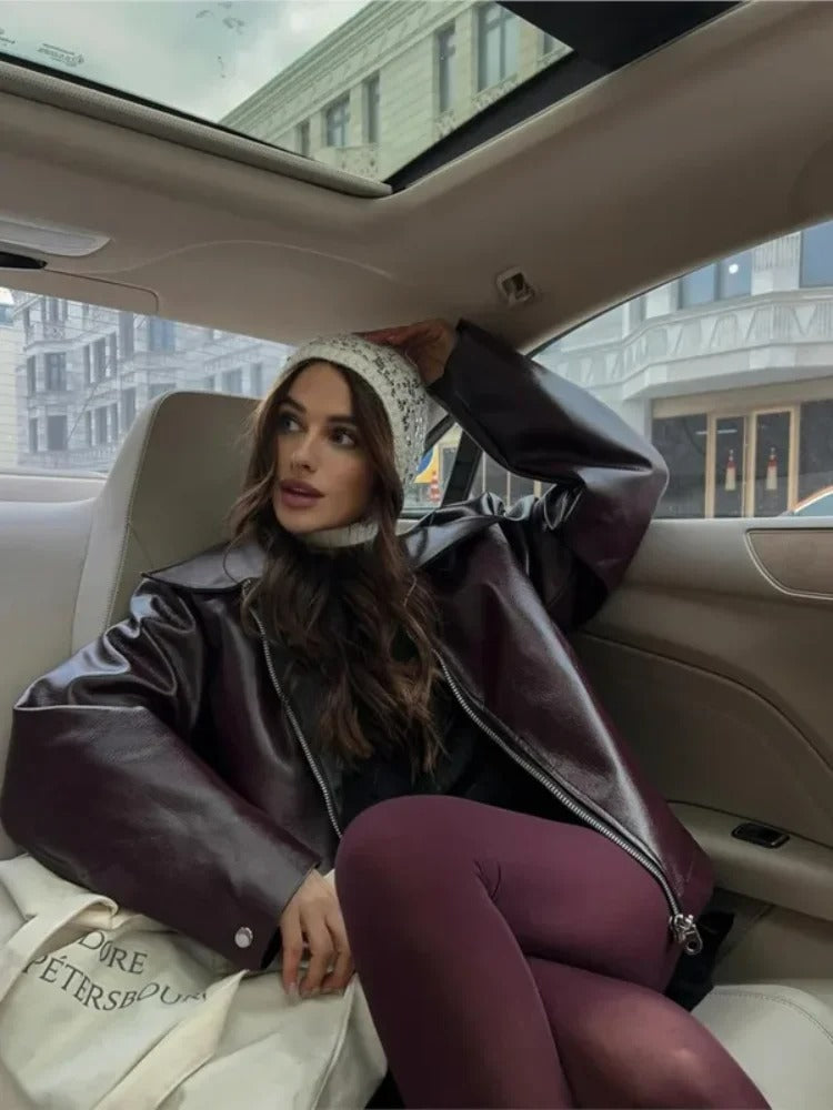 VALERINA – Zeitlose Leder Herbstjacke für die moderne Frau