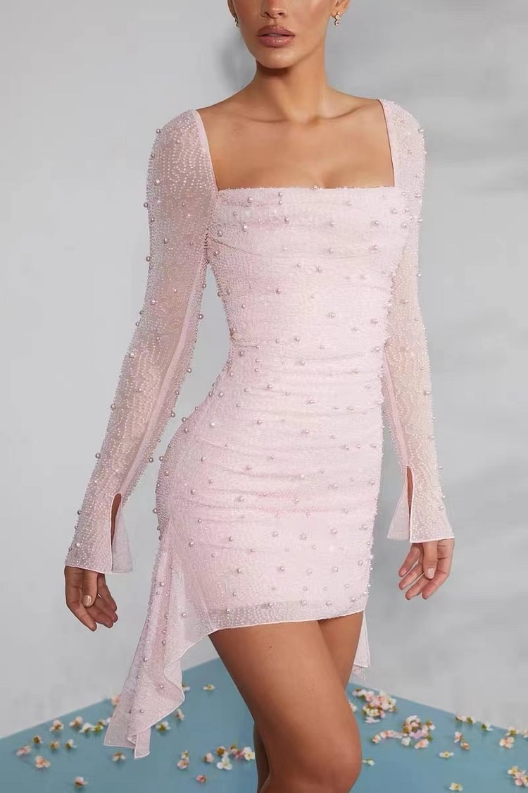 LYRAÉ – Fließendes V-Ausschnitt Druckkleid