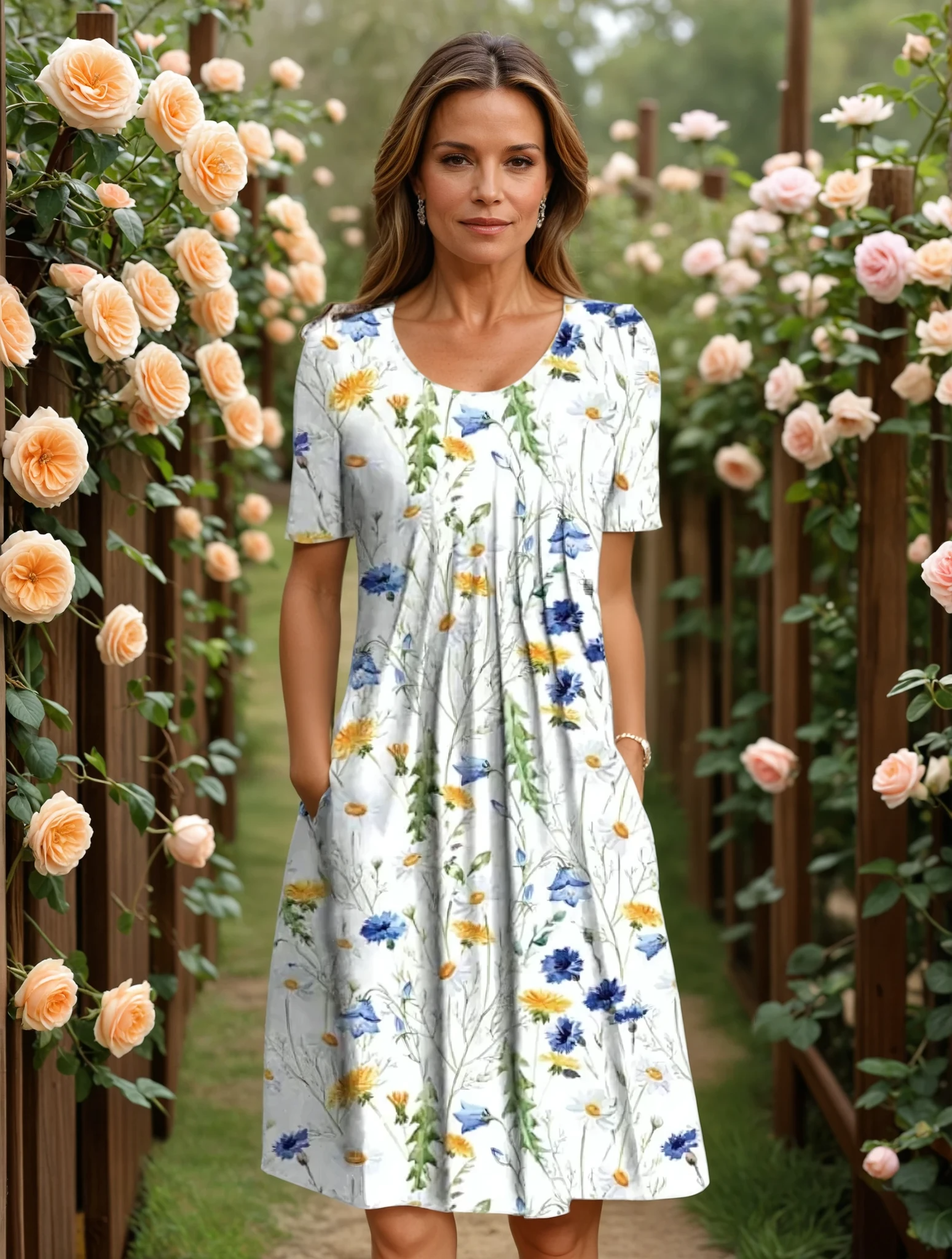 MARGA | ELEGANTES KLEID MIT BUNDDECKE