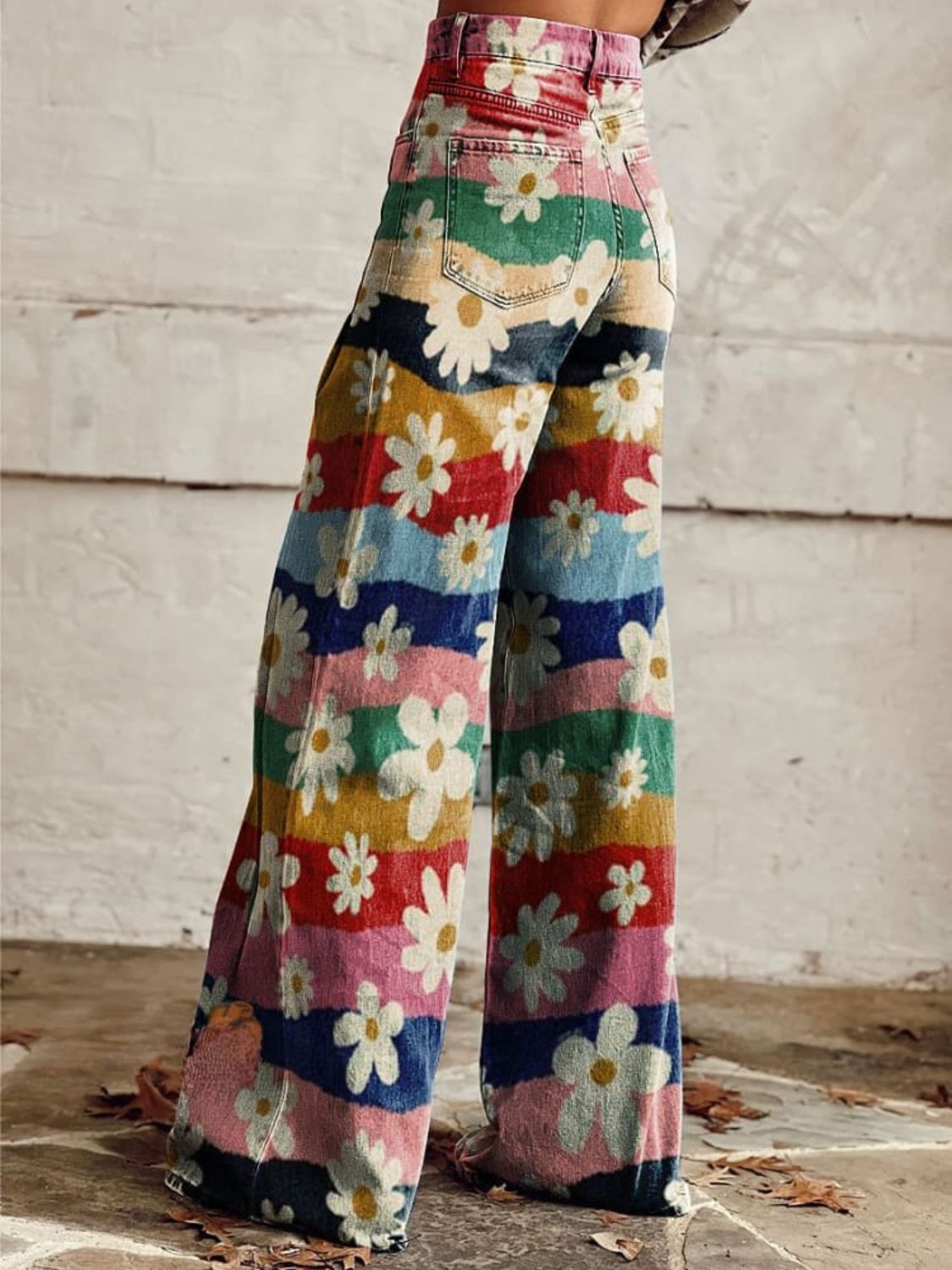 Savannah | Retro Blumen Hohe Taille Flared Hose