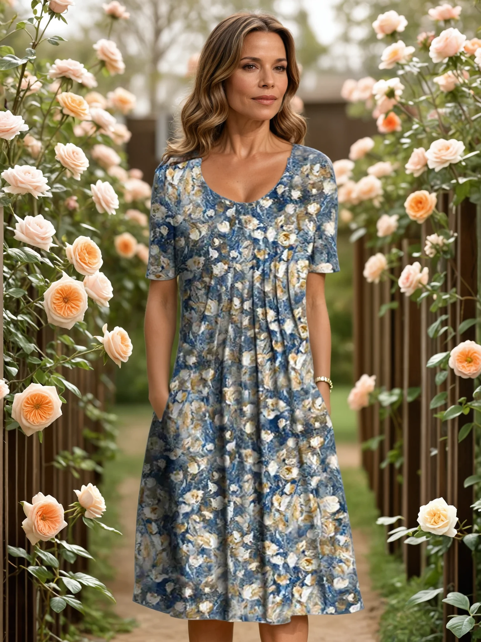 MARGA | ELEGANTES KLEID MIT BUNDDECKE