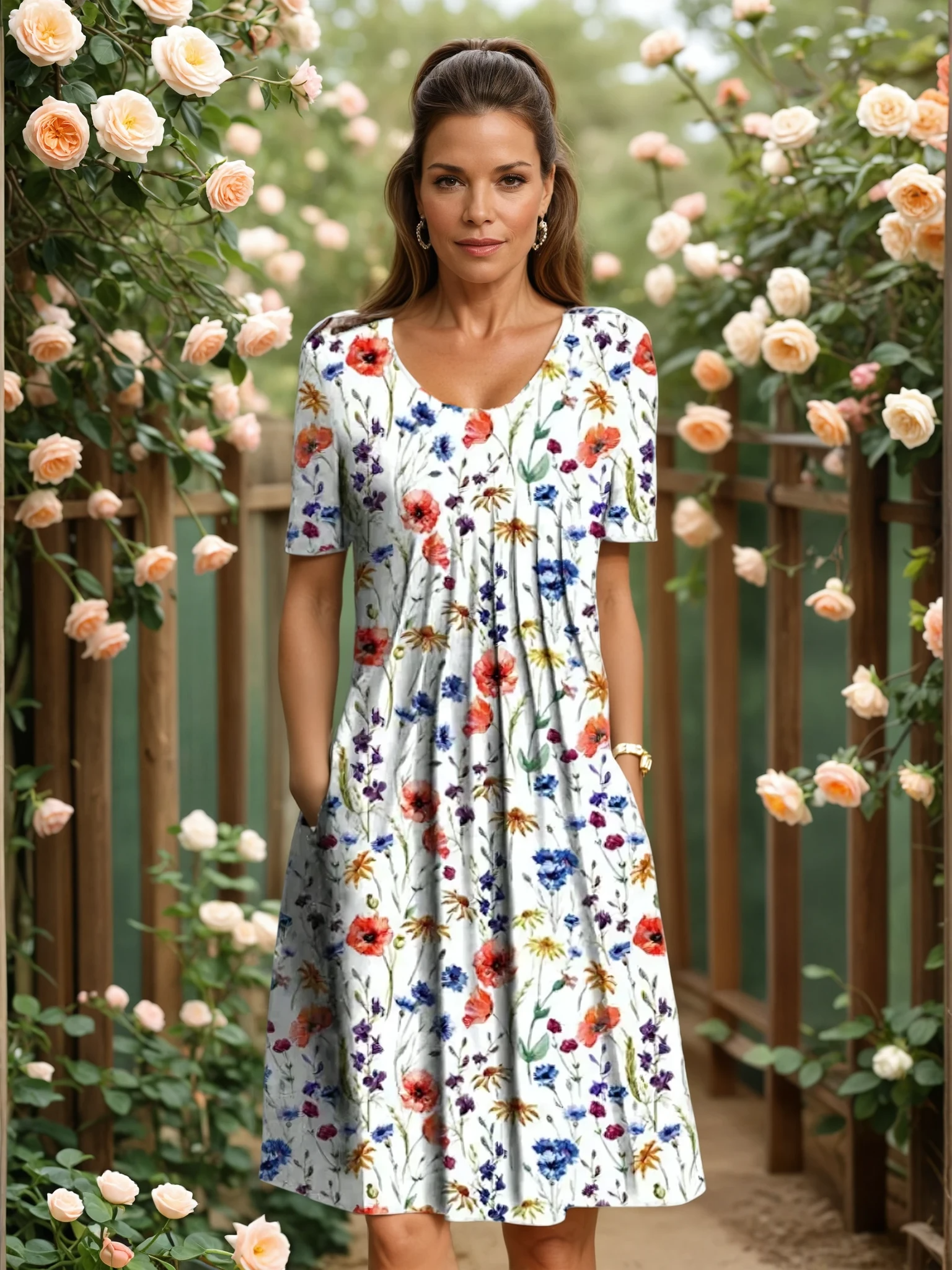 MARGA | ELEGANTE KLEID MIT BUNDDECKE