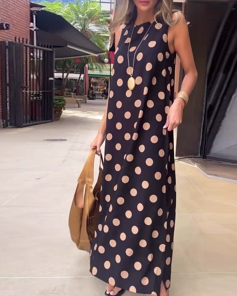 Ariana – Ärmelloses Maxi-Kleid mit Schlitz