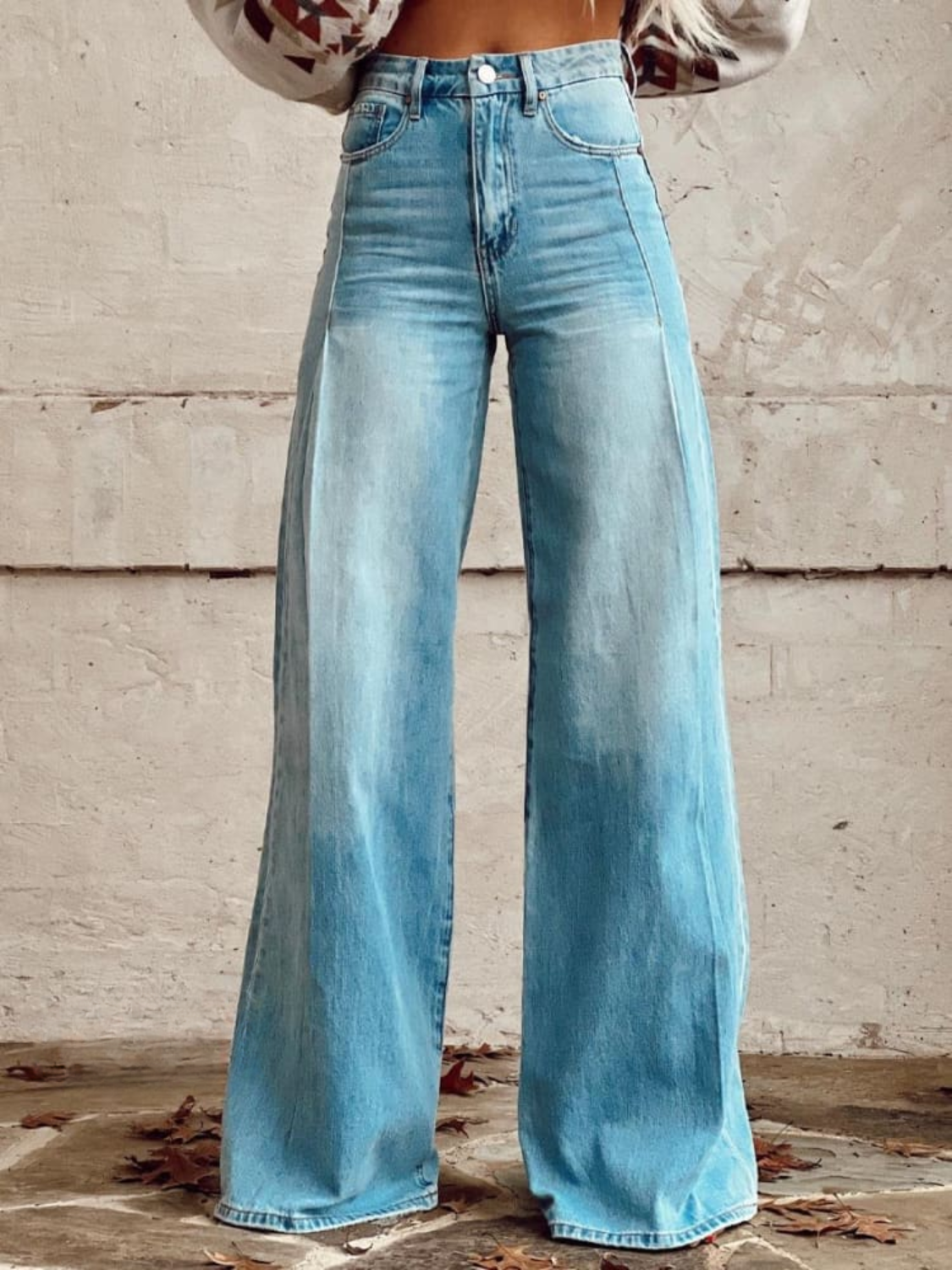 Layla | Klassische Hellgewaschene Weite Hose