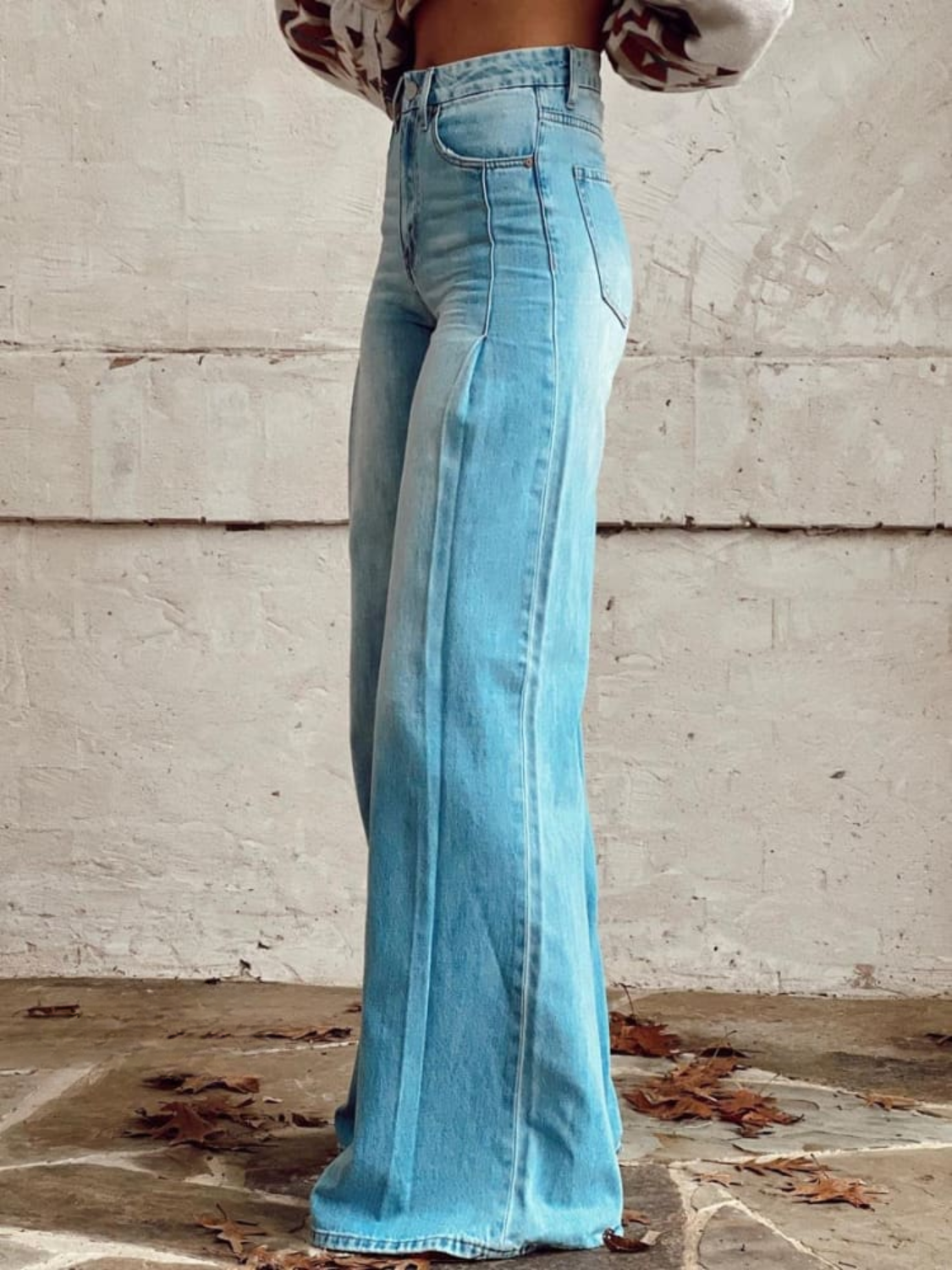 Layla | Klassische Hellgewaschene Weite Hose