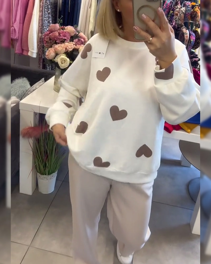 Mila – Pullover aus Baumwollmix mit Herzchen
