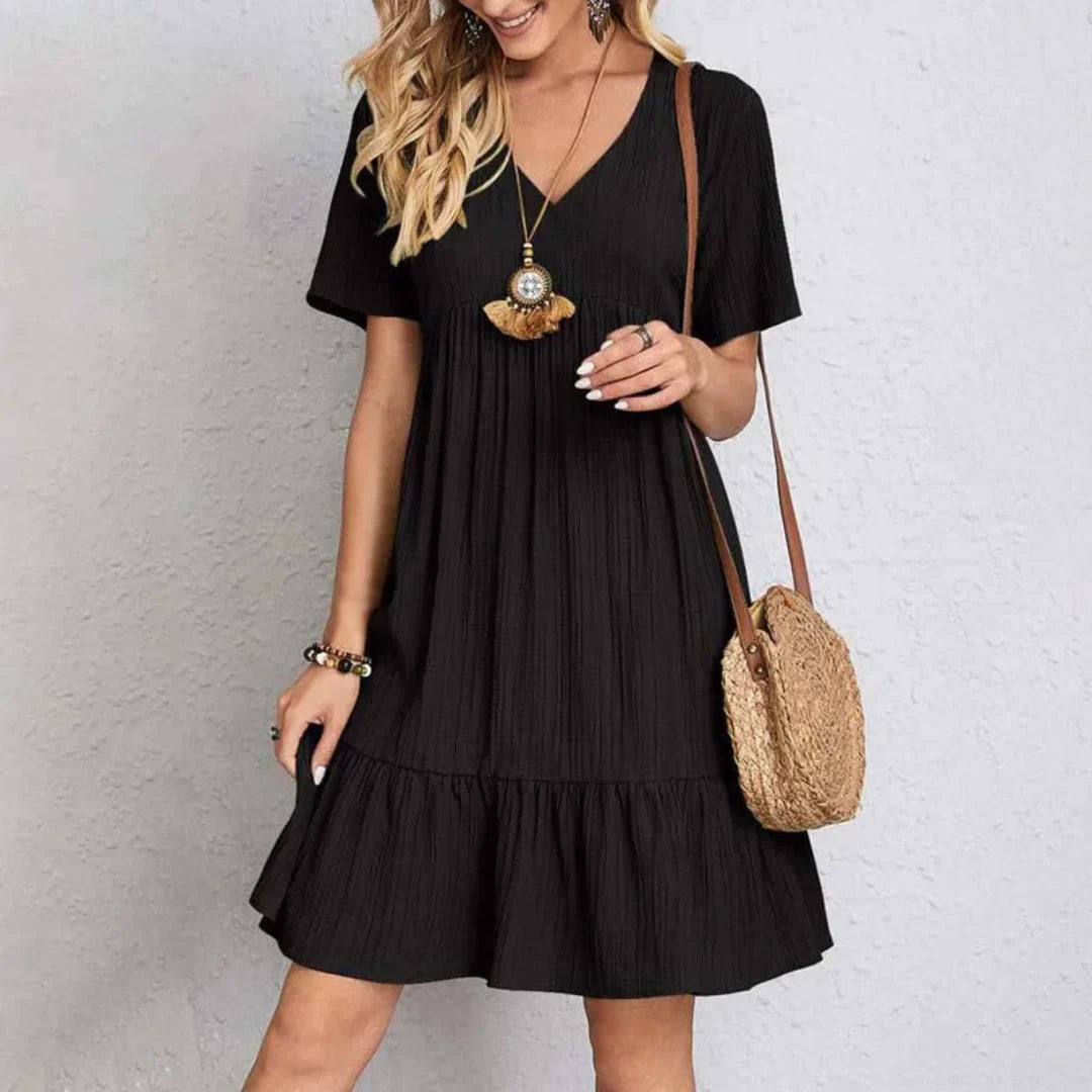 Elske | Elegantes V-Ausschnitt Mini Kleid