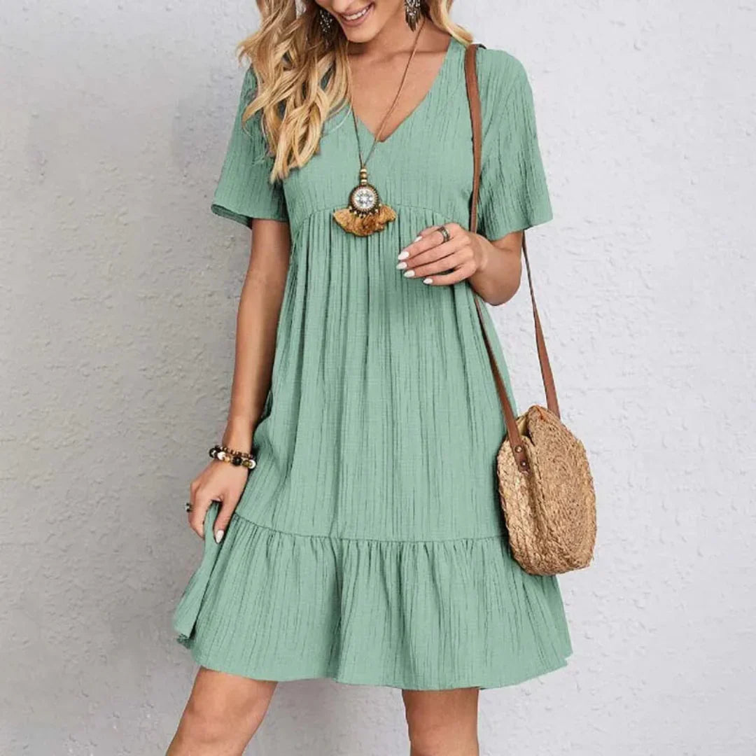 Elske | Elegantes V-Ausschnitt Mini Kleid