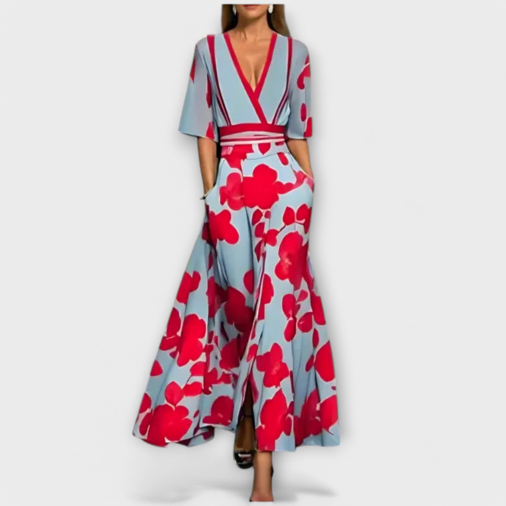 Anna - Elegantes geblümtes Kleid