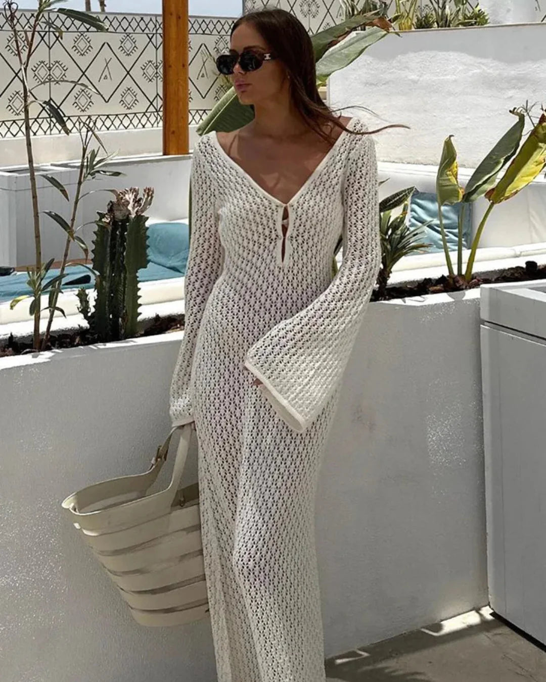 NILA - Durchsichtiges Kleid Weiß