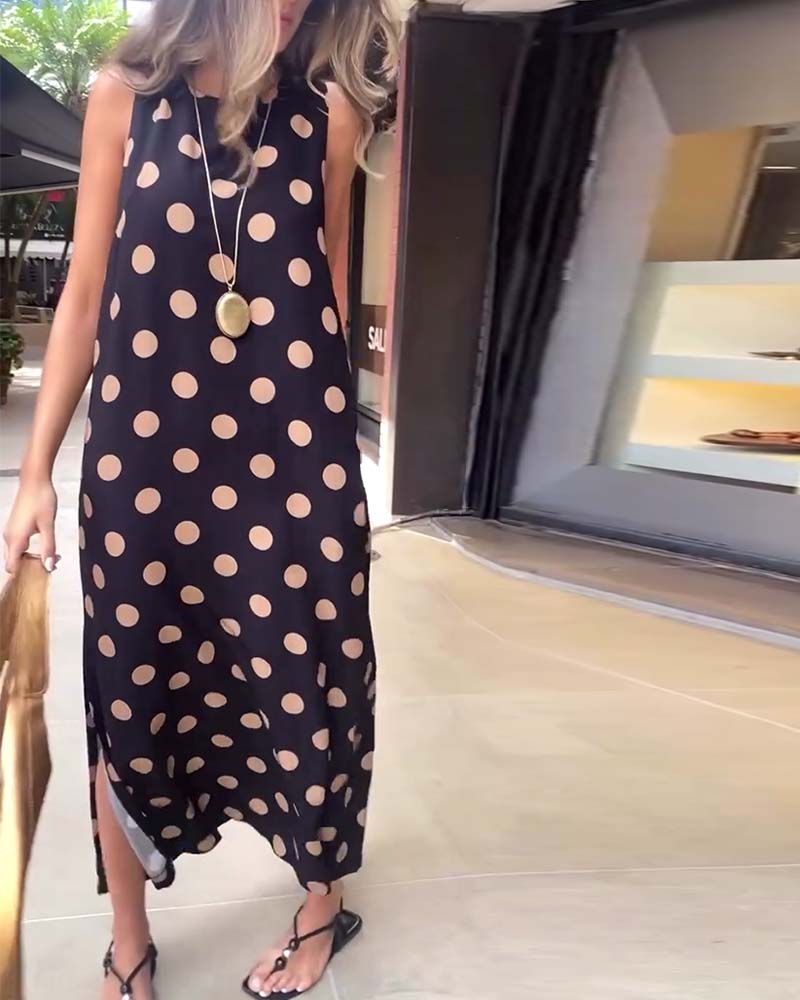 Ariana – Ärmelloses Maxi-Kleid mit Schlitz
