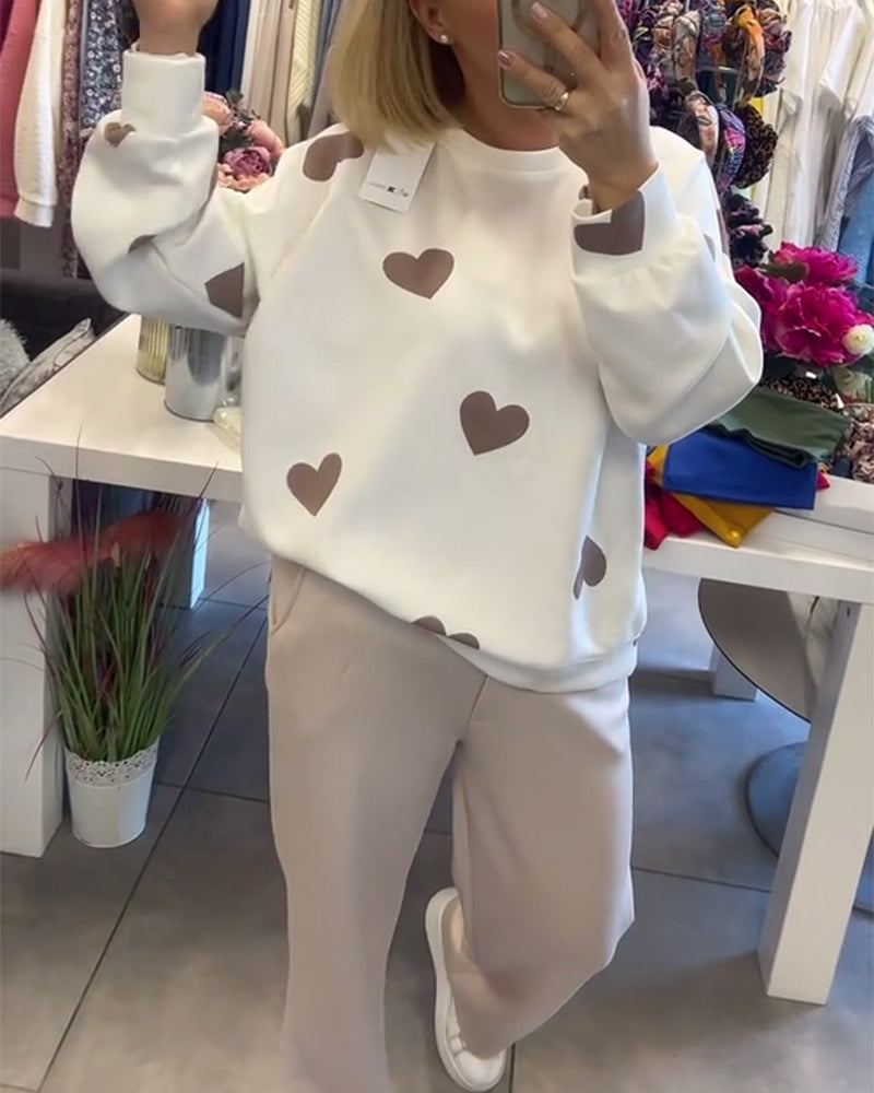 Mila – Pullover aus Baumwollmix mit Herzchen