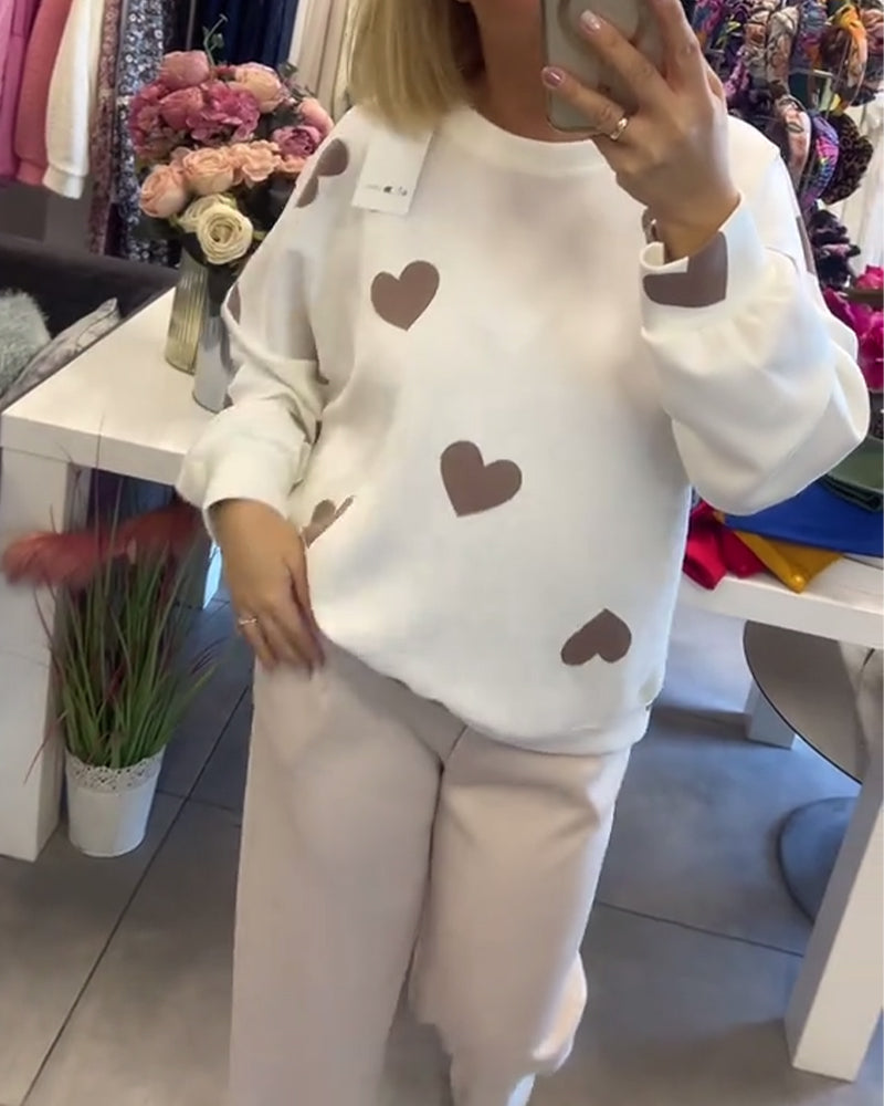 Mila – Pullover aus Baumwollmix mit Herzchen