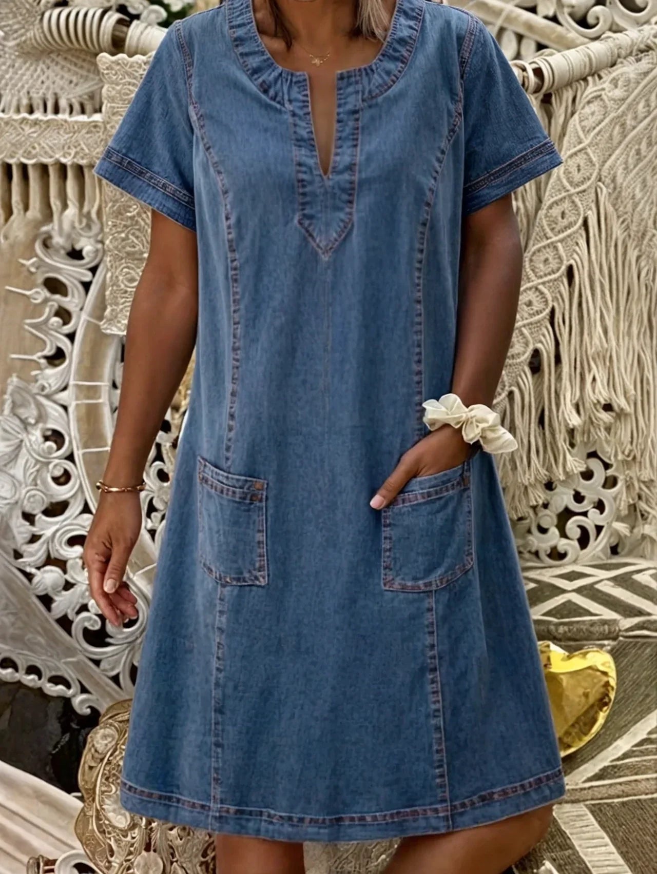 Sofia | Weiches Denim Kleid