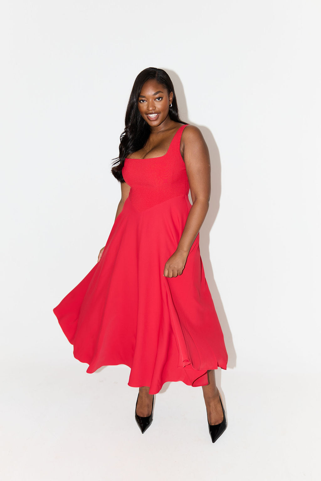 Amelia | Zeitlose Fließende Midi-Kleid