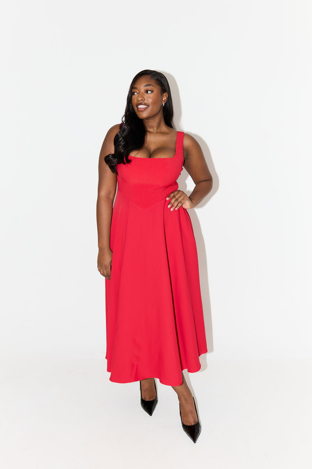 Amelia | Zeitlose Fließende Midi-Kleid