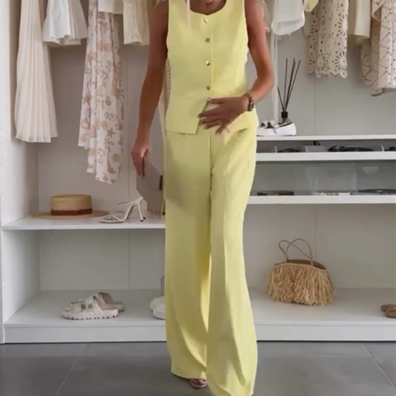 Abelle - Damen ärmellose Top und lange Hose