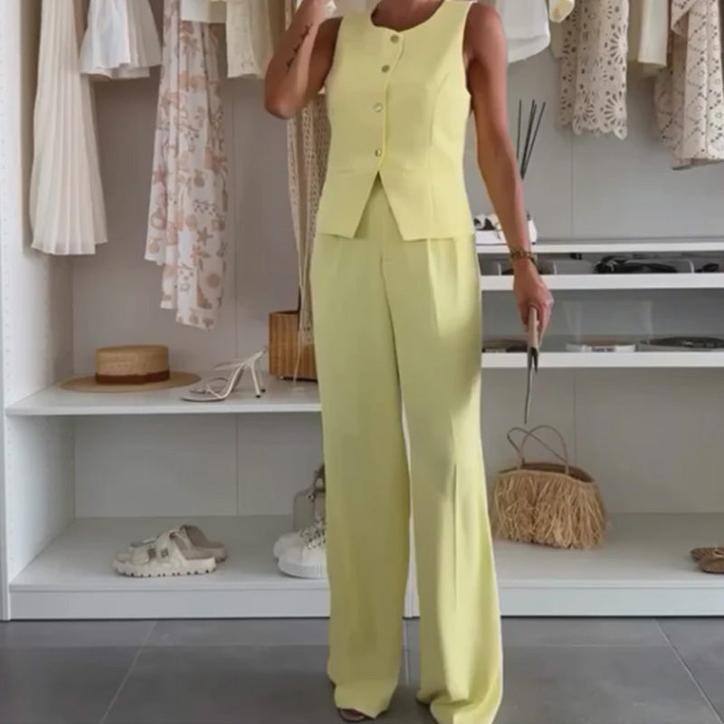 Abelle - Damen ärmellose Top und lange Hose
